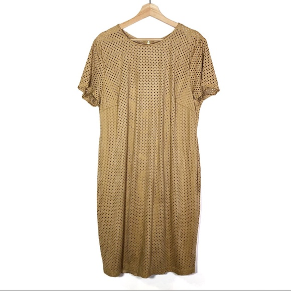 Nude Suede Bisou Bisou Perforated Dress - Picture 2 of 6